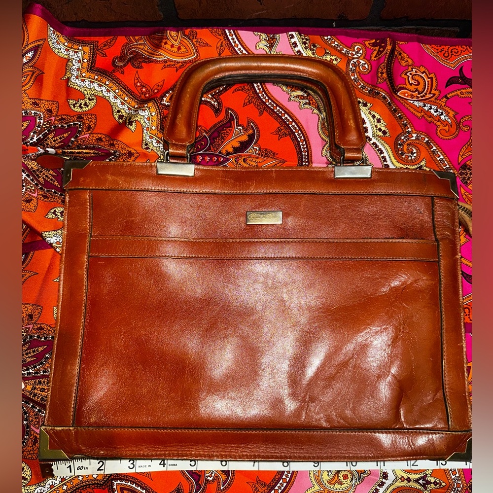 Classic Brown Leather Women's portfolio style bag
